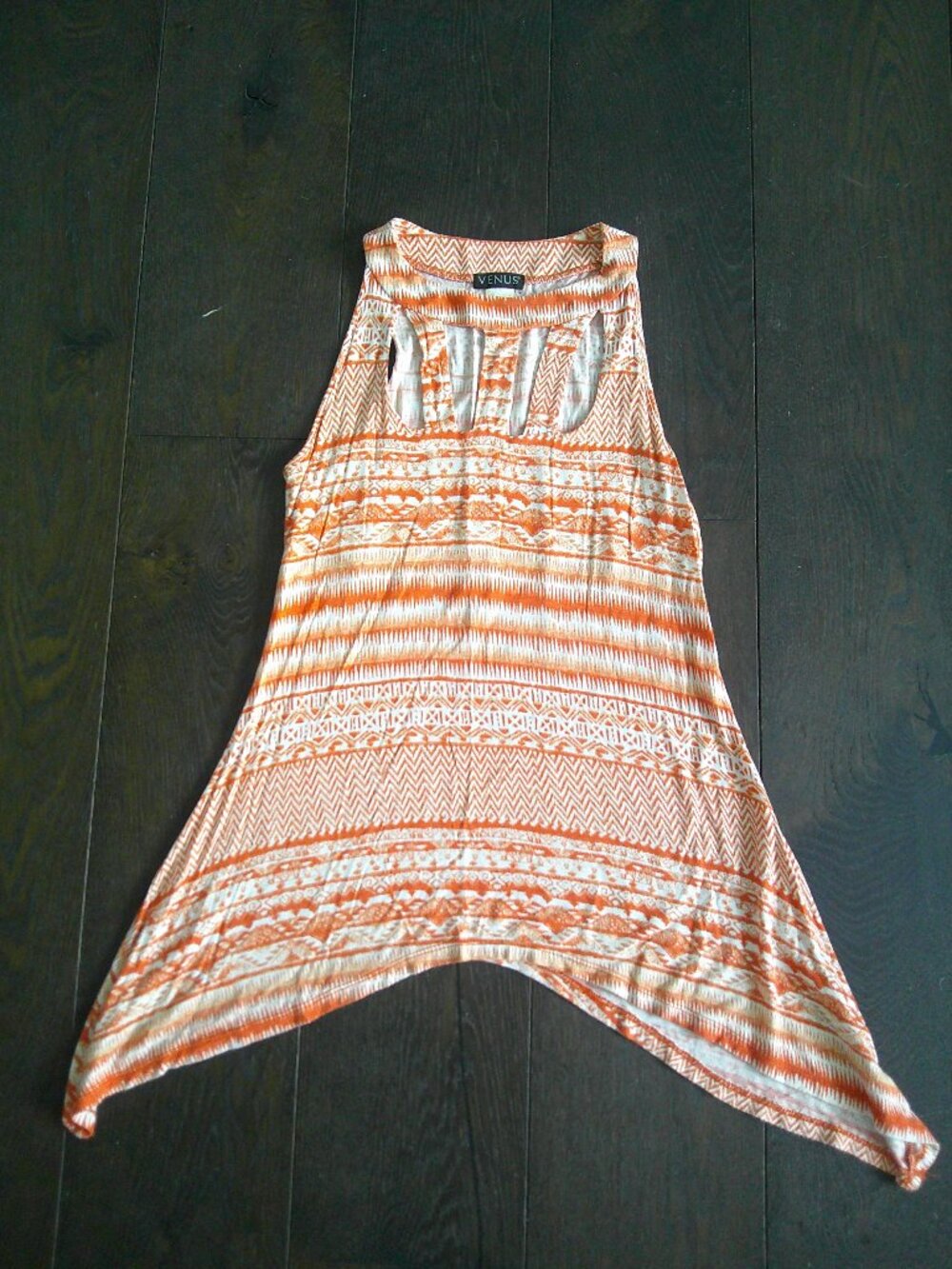 VENUS Women's Orange Asymmetrical Top